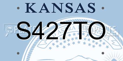 S427TO Kansas License Plate