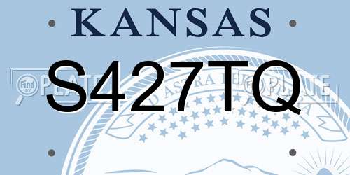 S427TQ Kansas License Plate