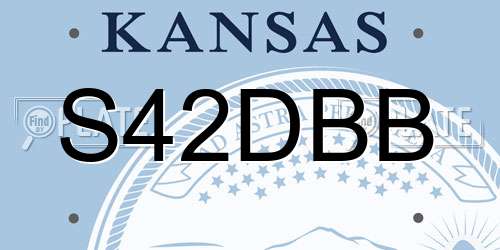 S42DBB Kansas License Plate