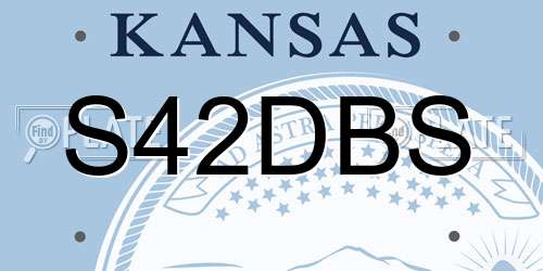 S42DBS Kansas License Plate
