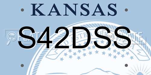 S42DSS Kansas License Plate