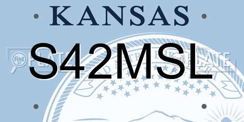 S42MSL Kansas License Plate