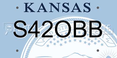 S42OBB Kansas License Plate