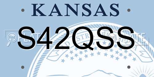 S42QSS Kansas License Plate