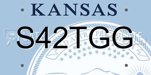 S42TGG Kansas License Plate