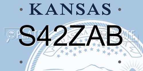 S42ZAB Kansas License Plate