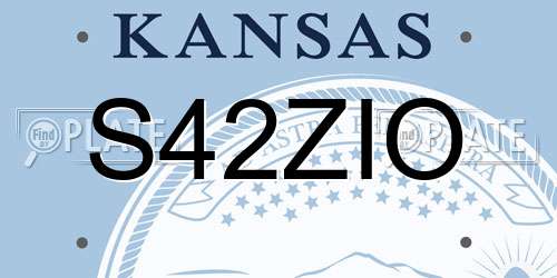 S42ZIO Kansas License Plate