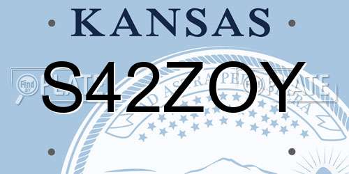S42ZOY Kansas License Plate