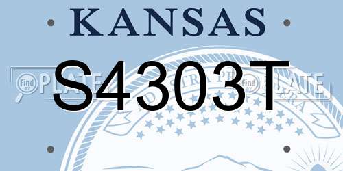 S4303T Kansas License Plate
