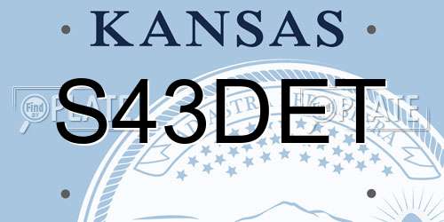 S43DET Kansas License Plate
