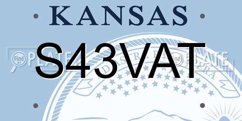 S43VAT Kansas License Plate
