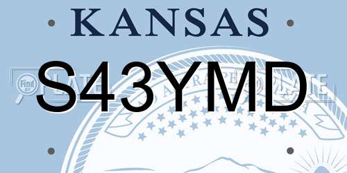 S43YMD Kansas License Plate