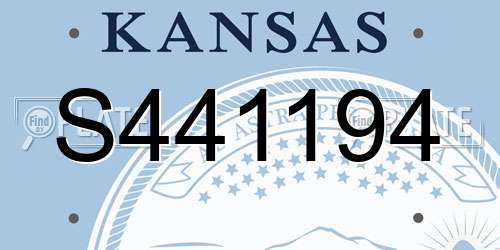 S441194 Kansas License Plate