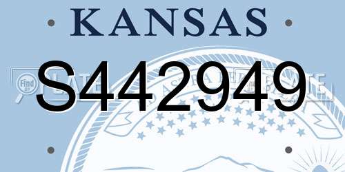 S442949 Kansas License Plate