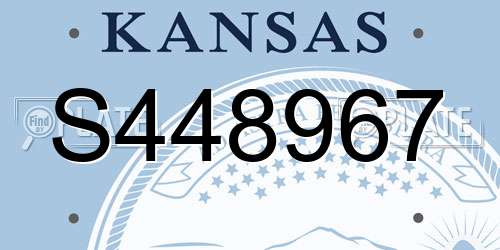 S448967 Kansas License Plate