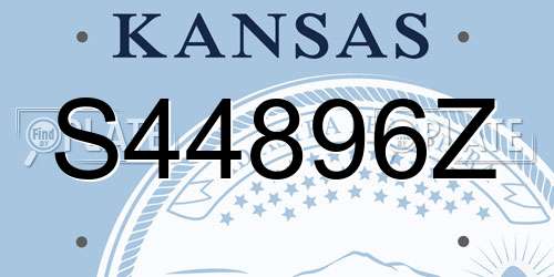 S44896Z Kansas License Plate
