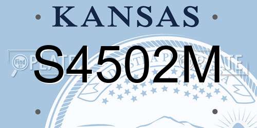 S4502M Kansas License Plate