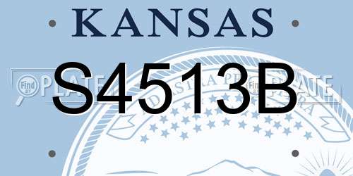 S4513B Kansas License Plate