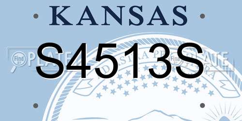 S4513S Kansas License Plate