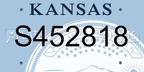 S452818 Kansas License Plate