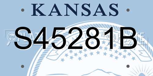 S45281B Kansas License Plate