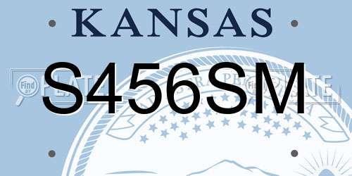 S456SM Kansas License Plate