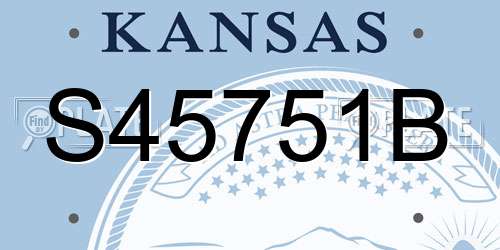 S45751B Kansas License Plate