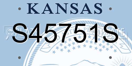 S45751S Kansas License Plate