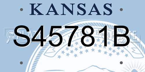 S45781B Kansas License Plate