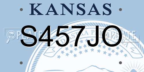 S457JO Kansas License Plate