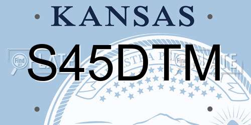 S45DTM Kansas License Plate