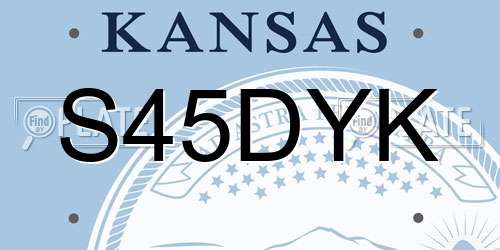 S45DYK Kansas License Plate