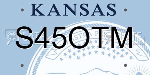 S45OTM Kansas License Plate