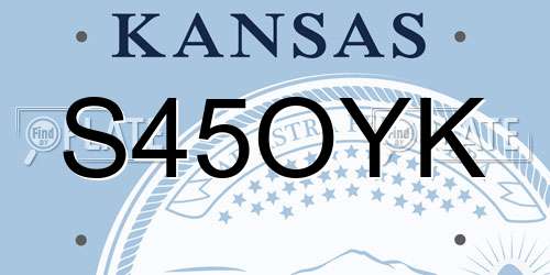 S45OYK Kansas License Plate
