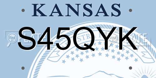 S45QYK Kansas License Plate