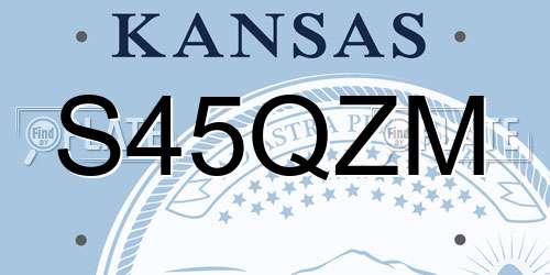 S45QZM Kansas License Plate
