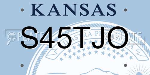 S45TJO Kansas License Plate