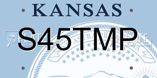 S45TMP Kansas License Plate