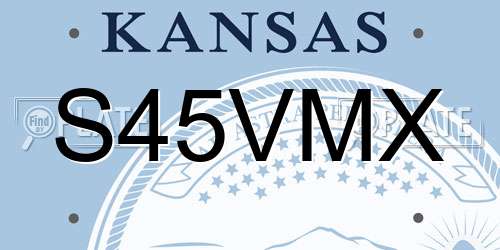 S45VMX Kansas License Plate
