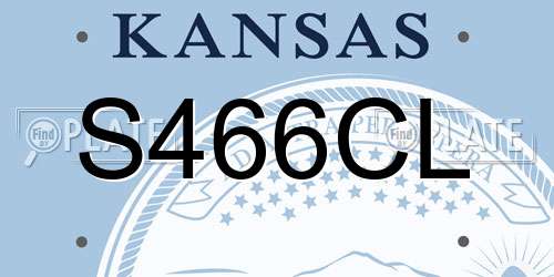 S466CL Kansas License Plate