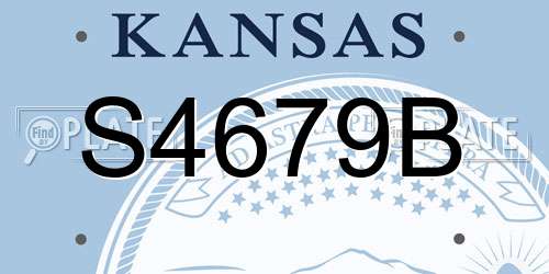 S4679B Kansas License Plate