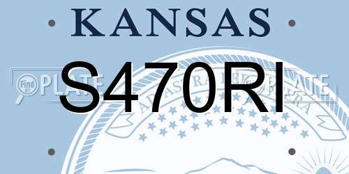 S470RI Kansas License Plate