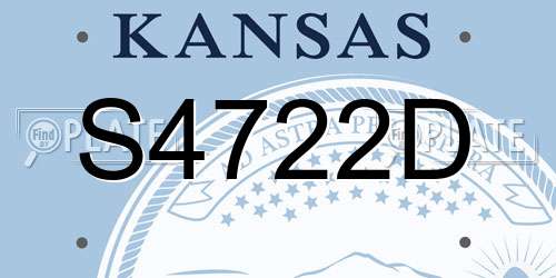 S4722D Kansas License Plate