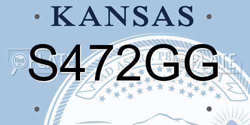 S472GG Kansas License Plate
