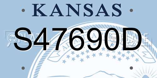 S47690D Kansas License Plate