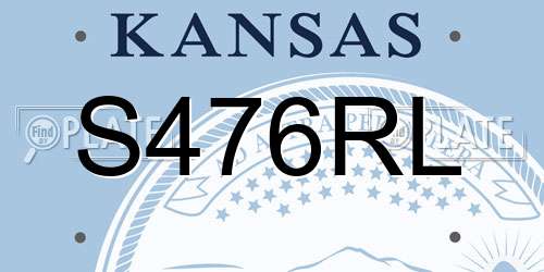 S476RL Kansas License Plate