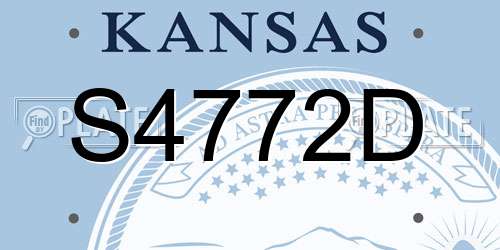 S4772D Kansas License Plate