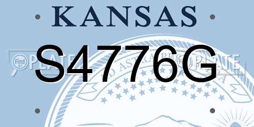 S4776G Kansas License Plate