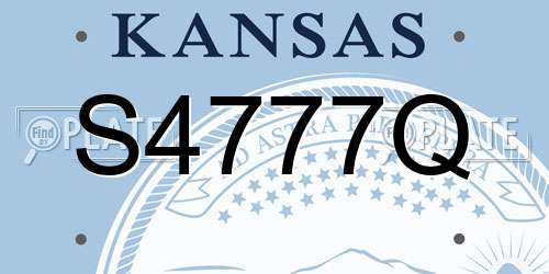 S4777Q Kansas License Plate
