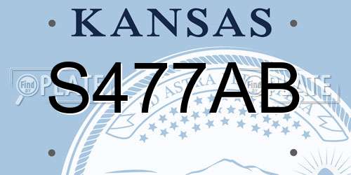 S477AB Kansas License Plate